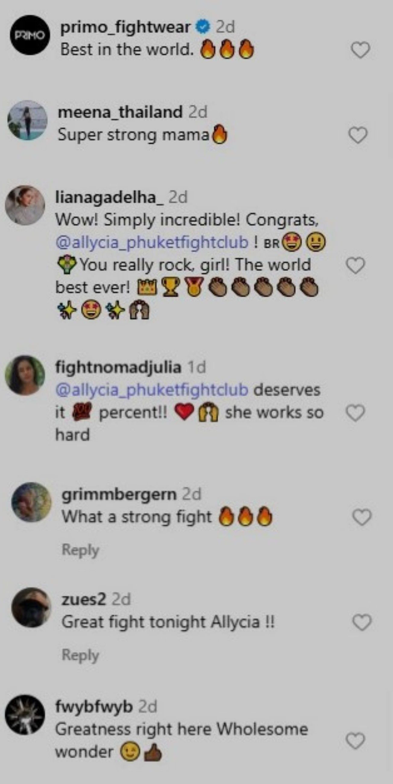 Fans' Instagram reactions